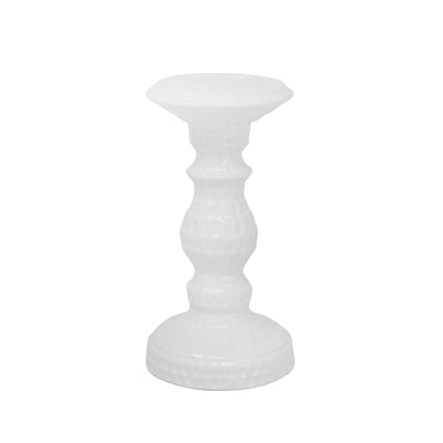 Ceramic 8" Dimpled Candle Holder - White|Bougeoir de 8 po en céramique avec fossettes - blanc