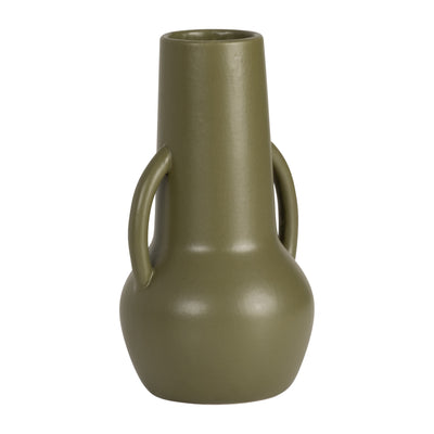 Ceramic 8" Vase with Handles - Olive|Vase de 8 po en céramique avec poignées - olive