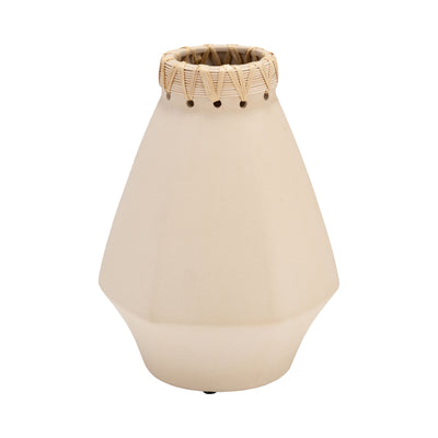 Ceramic 10" Vase with Weaving - Natural|Vase de 10 po en céramique à motif tressé - naturel