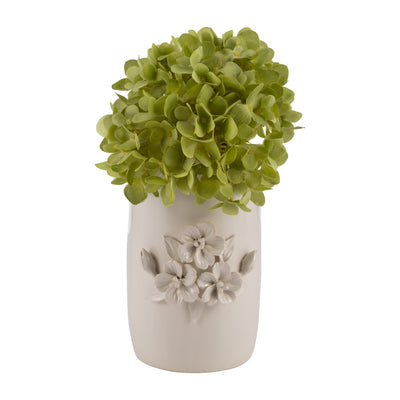 Ceramic 8" Flower Bunch Vase - Ivory|Vase de 8 po en céramique à motif bouquet de fleurs - ivoire