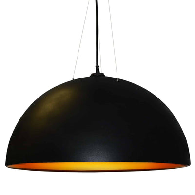Dainolite Dome 3 Bulb Pendant Black/Gold Finish Lamp|Luminaire suspendu Dome de Dainolite avec fini noir et doré et 3 ampoules