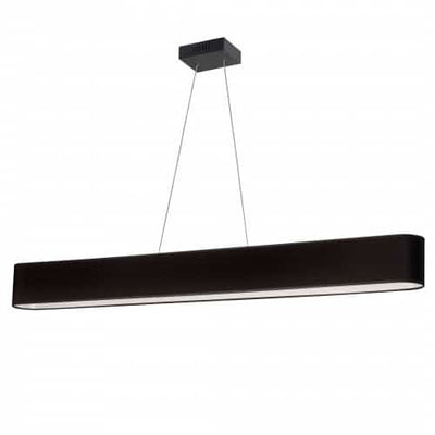 Dainolite Aubrey Horizontal Pendant 30w Oval Matte Black Black/White Shade Lamp|Luminaire suspendu horizontal Aubrey de Dainolite ovale avec abat-jour noir et blanc, fini noir mat et ampoule de 30 W