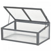 Outsunny 39\" X 26\" X 16\" Wooden Cold Frame Polycarbonate Planter Box, Grey