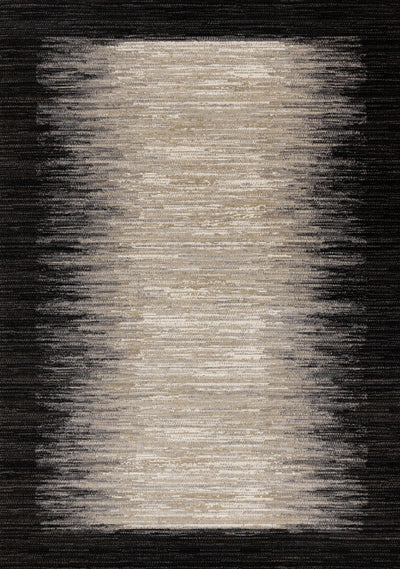 Amelia Dense Black Beige Border Area Rug - 5'3" x 7'7"|Carpette dense Amelia noire et beige à motif de bordure - 5 pi 3 po x 7 pi 7 po