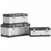Homcom 3 Pieces Toolbox, 23\"/ 19\"/ 16\" Stainless Steel Tool Box Case Set
