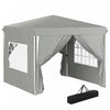 Outsunny 10' X 10' Pop-up Canopy Tent, Sidewalls, Carry Bag Included, Grey