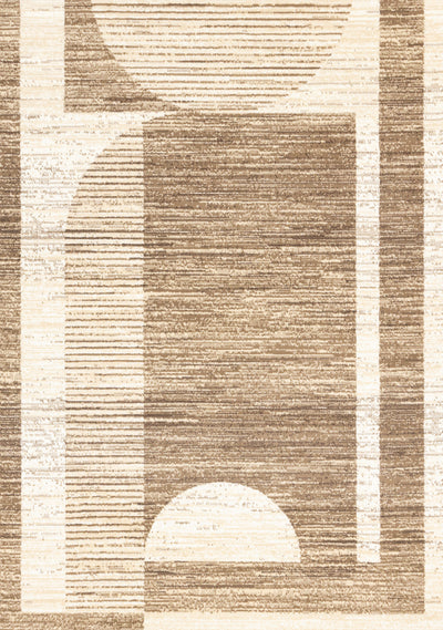 Forte Brown Beige Cream Abstract Geometric Design Area Rug - 7'9" x 10'6"|Carpette Forte brune, beige et crème à motif géométrique abstrait - 7 pi 9 po x 10 pi 6 po