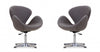 Raspberry Modern Upholstered Swivel Lounge Chair in Gray - Set of 2 Accent Chair