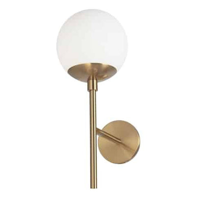 Dainolite Dayana 1 Light Wall Sconce Up Light Aged Brass White Glass Lamp|Applique murale Dayana de Dainolite à éclairage vers le haut, en verre blanc, avec fini laiton vieilli et 1 ampoule