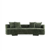 Verandah Mid-Century Modern 112\" Chenille Sofa in Olive Green