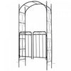 Outsunny 7' Metal Garden Arbor Arch With Scrollwork Doors For Ceremony, Weddings, Party, Backyard, Lawn