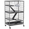 Pawhut Deluxe Small Animal Cage Rolling Pet Product Play House Home With Platform, Ramps, Slide Out Tray, 5-tier With Hammock And Universal Wheels For Pet Mink Chinchilla