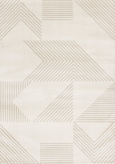 Hudson Modern Geometric Cream Beige Area Rug - 5'3" x 7'7"|Carpette Hudson crème et beige à motif géométrique moderne - 5 pi 3 po x 7 pi 7 po