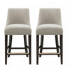 Beever Modern Chenille Wood Counter Stool in Taupe - Set of 2 Bar Stool
