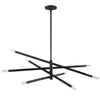 Dainolite Wand 8 Light Chandelier Large Matte Black Lamp