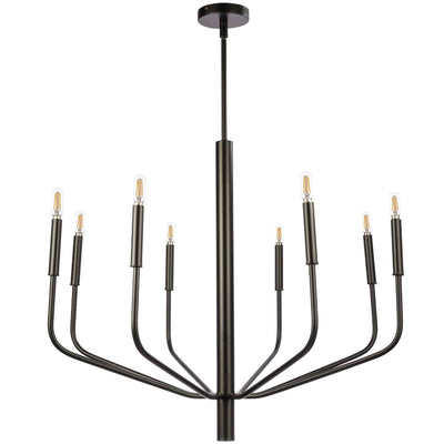 Dainolite Eleanor 8 Light Chandelier Matte Black Lamp|Lustre Eleanor de Dainolite avec fini noir mat et 8 ampoules
