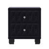 Sophia Elegant Velvet Nightstand with Drawers and Button-Tufted Design,Black