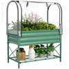 Outsunny Metal Raised Garden Bed with Cover, Green