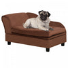 Pawhut Pet Sofa Dog Couch Chaise Lounge Pet Bed With Storage Function Small Sized Dog Various Cat Sponge Cushioned Bed Lounge, Brown