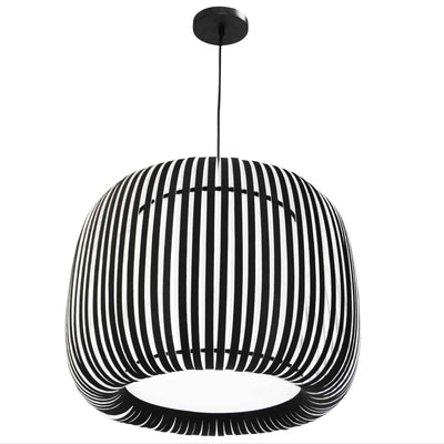 Dainolite Mia 1 Light Pendant Black Slit Shade Lamp|Luminaire suspendu Mia de Dainolite avec abat-jour à fentes, fini noir et 1 ampoule