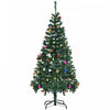 Homcom 5ft Artificial Christmas Tree With Decoration Ornament And 420 Branch Tips