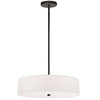 Dainolite Everly 4 Light Pendant Matte Black Finish White Shade Lamp