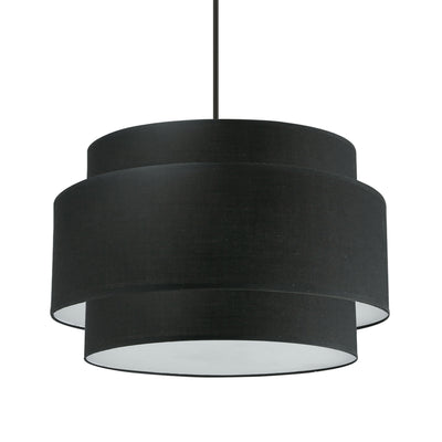 Dainolite Priya 4 Light Chandelier Small Matte Black Black/White Shade Lamp|Petit lustre Priya de Dainolite avec abat-jour noir et blanc, fini noir mat et 4 ampoules