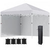 Outsunny 10' X 10' Pop Up Canopy Tent With Removable Sidewalls Carry Bag