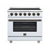 Forno Massimo 36 Inch Freestanding Electric Range, 5 radiant burners, 5.36 cu.ft., White - FFSEL6020-36WHT