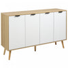 HOMCOM 47\" Sideboard, Buffet Cabinet with Adjustable Shelves, Natural