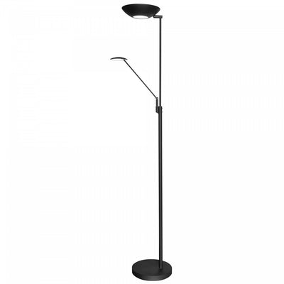 Dainolite Mother & Son LED Floor Lamp Black/Polished Chrome Finish|Lampe à pied Mother & Son de Dainolite avec fini noir et chromé poli et ampoule à DEL