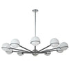 Dainolite Sofia 10 Light Chandelier Matte Black/Polished Chrome White Opal Glass Lamp