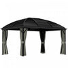 Outsunny 10' X 13' Hardtop Gazebo With Mesh Nettings, Dark Grey