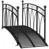 Outsunny 8' Metal Arch Garden Bridge With Siderails, Pond Bridge, Black