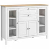 HOMCOM Sideboard Buffet Cabinet with 2 Drawers 3 Storage Cabinets, White