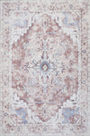 Aqua Rustic Washable Non-slip Low Pile Area Rug 5'x7'