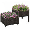Outsunny 2-piece Raised Garden Bed Pp Raised Flower Bed Vegetable Herb Grow Box Stand