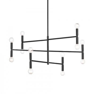 Dainolite Ava 12 Light Chandelier Medium Matte Black Lamp|Lustre moyen Ava de Dainolite avec fini noir mat et 12 ampoules