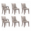 Shubert Modern 6-Piece Dining Chair Set in Light Gray