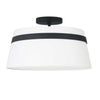 Dainolite Symphony 3 Light Semi-flush Mount Matte Black White Shade Lamp
