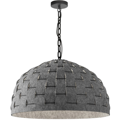 Dainolite Priscilla 1 Light Pendant Matte Black Grey Felt Shade Lamp|Luminaire suspendu Priscilla de Dainolite avec abat-jour en feutre gris, fini noir mat et 1 ampoule