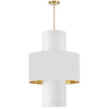 Dainolite Patrona 4 Light Pendant Aged Brass White/Gold/White Shades Lamp