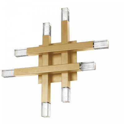Dainolite Francesca Wall Sconce 24w Aged Brass Acrylic Diffuser Lamp|Applique murale Francesca de Dainolite en acrylique qui diffuse la lumière, avec fini laiton vieilli et ampoule de 24 W