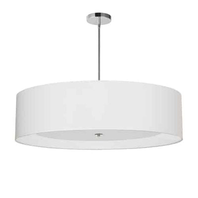 Dainolite Helena 4 Light Pendant 34" Dia Polished Chrome Finish White Shade White Diffuser Lamp|Luminaire suspendu Helena de Dainolite de 34 po de diamètre avec abat-jour blanc qui diffuse la lumière, fini chromé poli et 4 ampoules