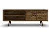 Manhattan Comfort Liberty 62.99\" Mid-Century Modern TV Stand with 3 Shelves & 2 Doors - Rustic Brown & Yellow