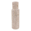 7\" x 2\" Raw Edge Travertine Taper Holder - Tan