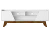 Manhattan Comfort Mid-Century Modern Marcus 62.99\" TV Stand with Solid Wood Legs - White