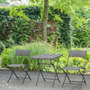 Outsunny 3 Pcs Rattan Bistro Set, Folding Patio Furniture Set, Grey