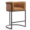 Manhattan Comfort Cosmopolitan 33.8\" Metal Counter Height Barstool - Camel & Black