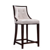 Manhattan Comfort Fifth Avenue 39.5\" Beech Wood Counter Height Barstool - White & Walnut